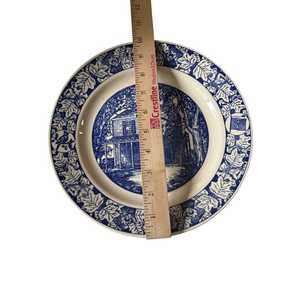 1950 Indiana Territorial Capitol Vincennes Centennial Plate Blue Commemorative - Picture 6 of 6
